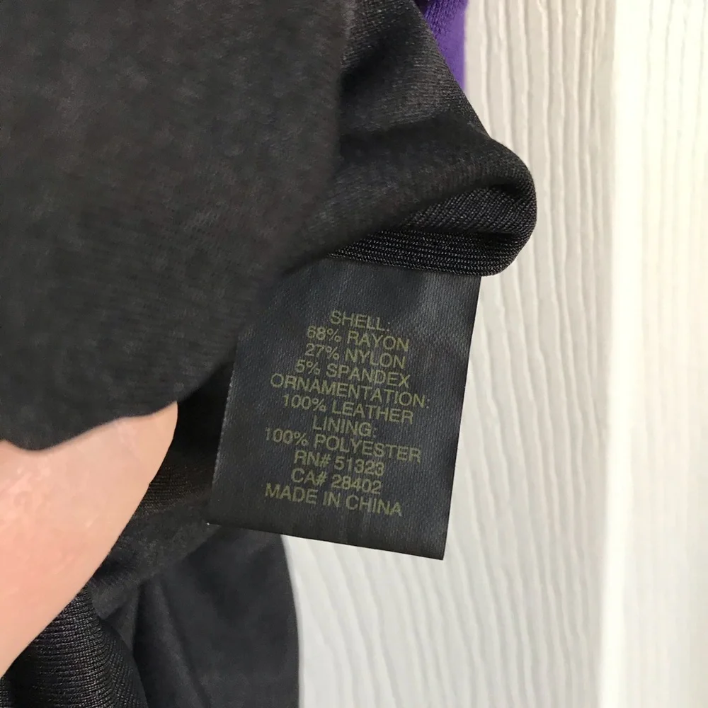 Cynthia Steffe Dress / purple & black leather / 6 - Picture 8 of 9
